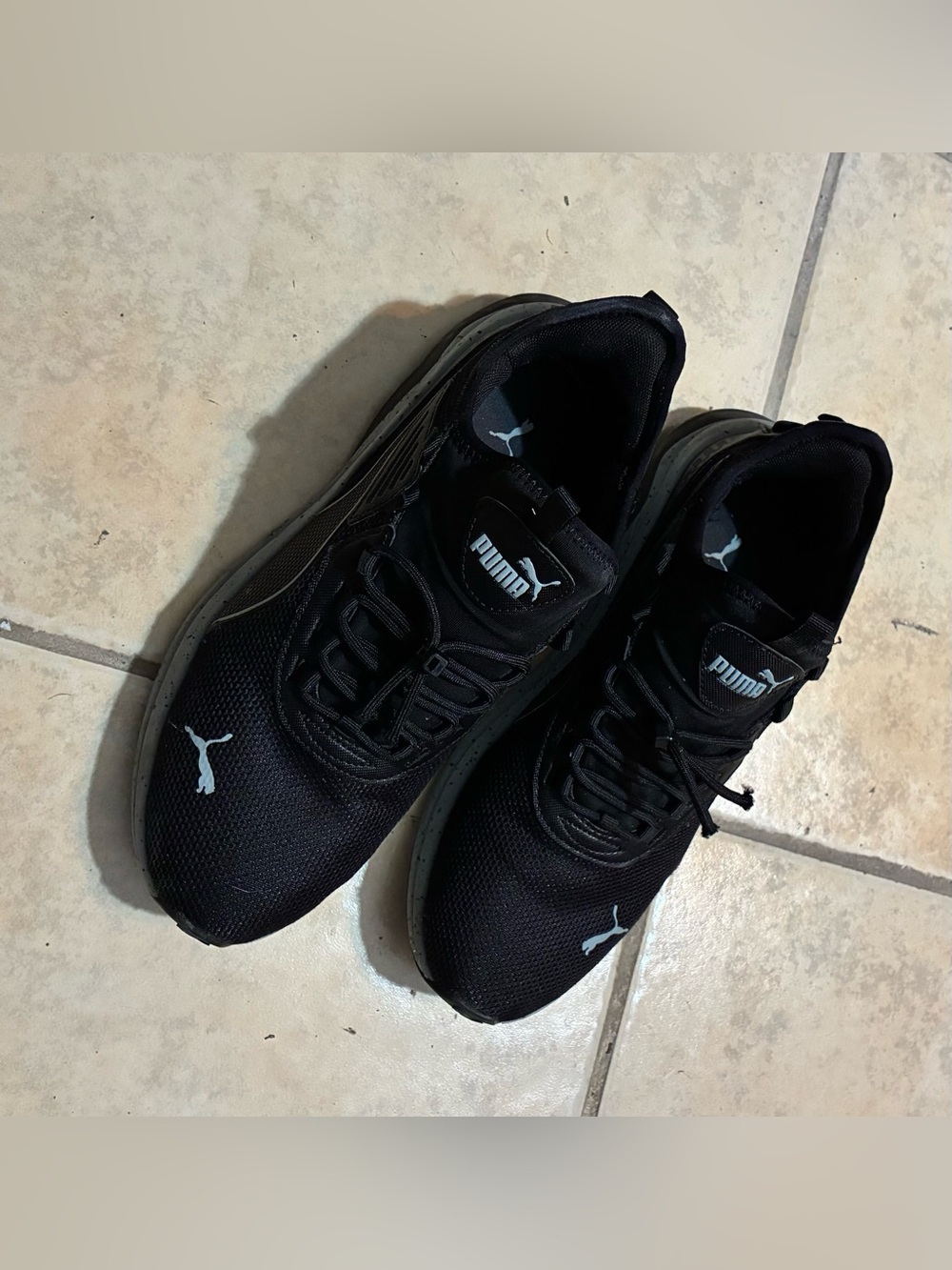 Puma Men’s Black Athletic Sneakers with White Logo